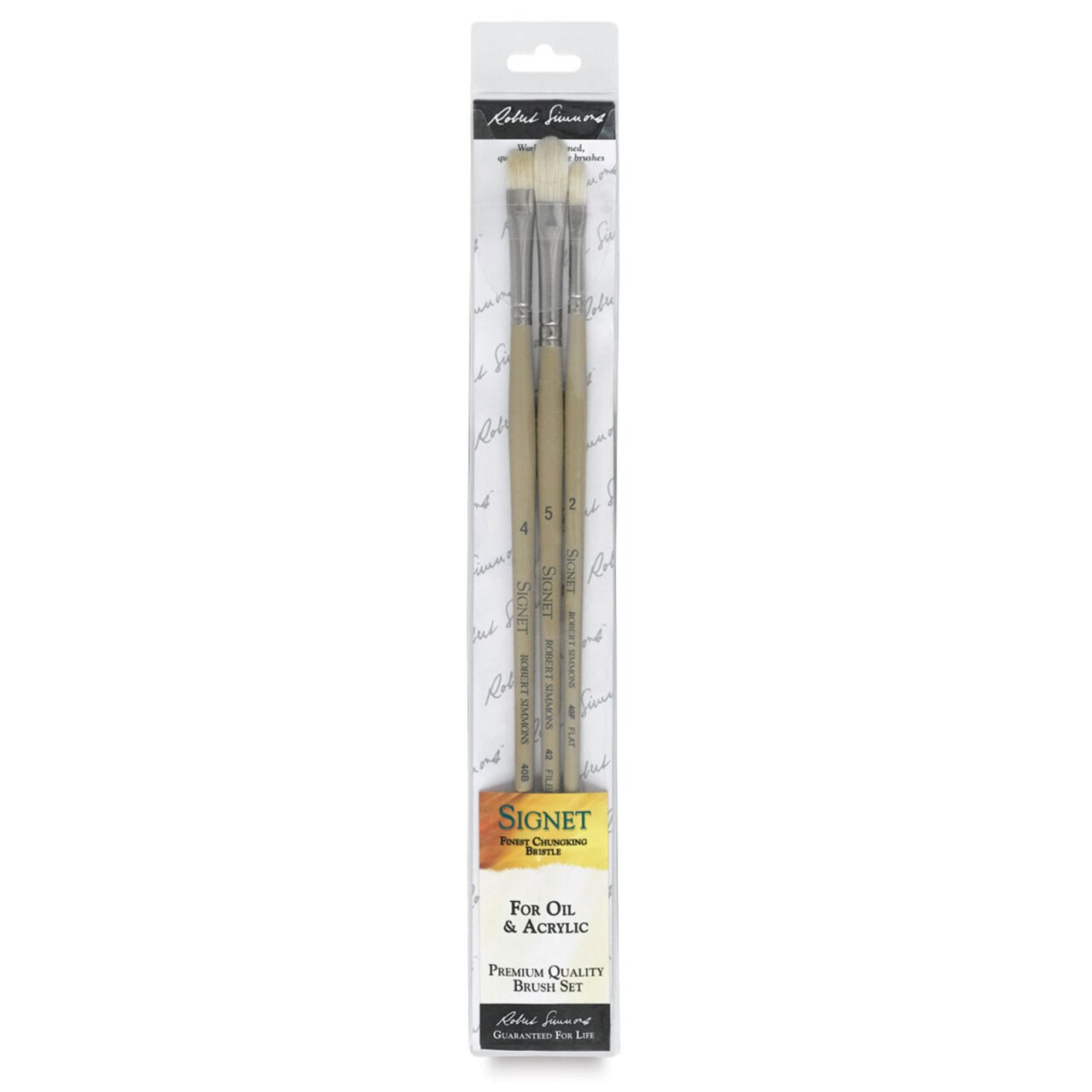 Robert Simmons Signet Bristle Brush Pack - Set L, Long Handle, Set of 3
